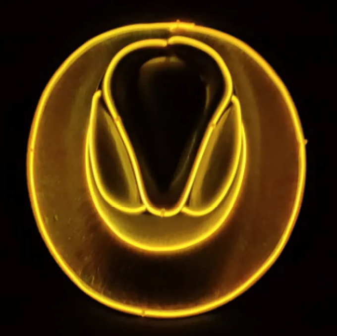 Halloween Carnival Party LED Wireless Fluorescent Colorful Cowboy Flashing Hat